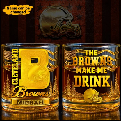 CLE Premium NFL Golden Whiskey Fan Glass DDT HLPhuong