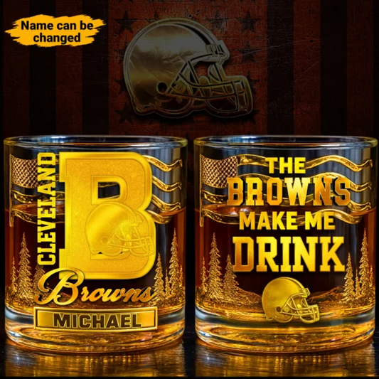 CLE Premium NFL Golden Whiskey Fan Glass DDT HLPhuong