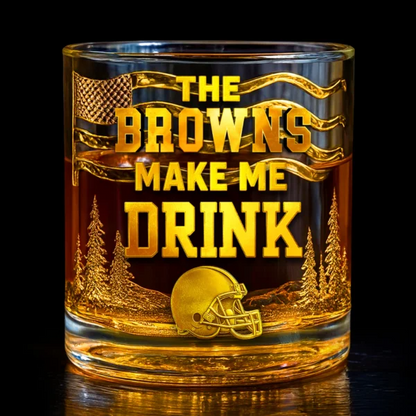 CLE Premium NFL Golden Whiskey Fan Glass DDT HLPhuong