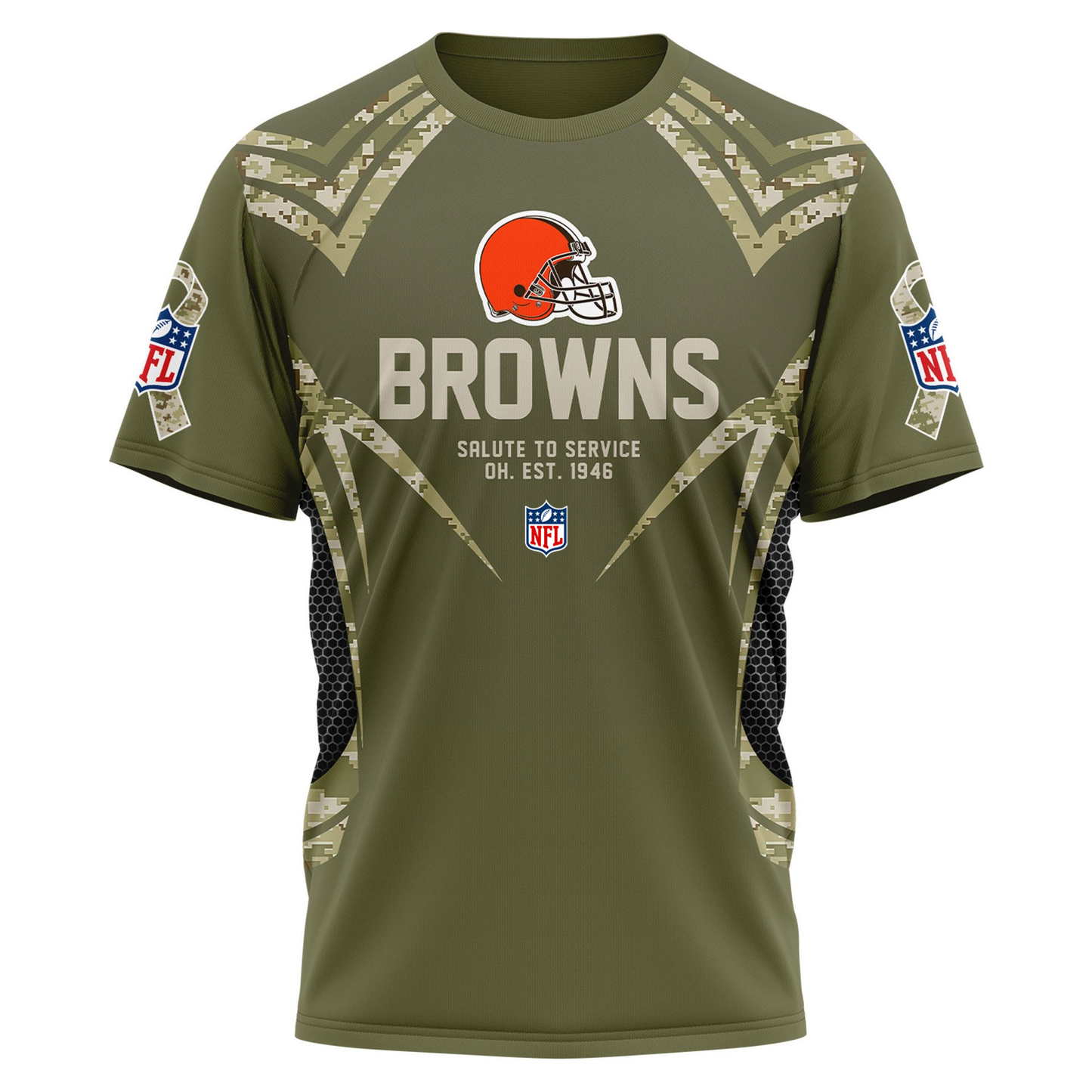 CLE Premium NFL Salute to Service Camo 3D Shirt DDT CTND