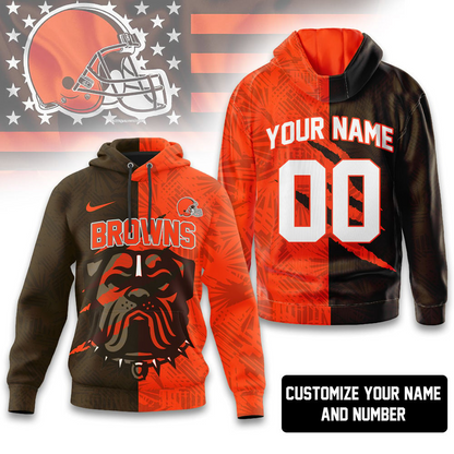 CLE Premium NFL Split Color Hoodie DDT HLPHUONG