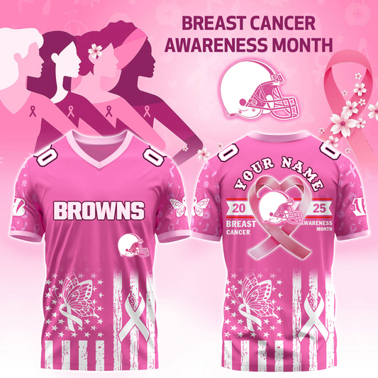CLE x Breast Cancer Awareness Month 2025 V-neck Short Sleeve Jersey DatND DVT
