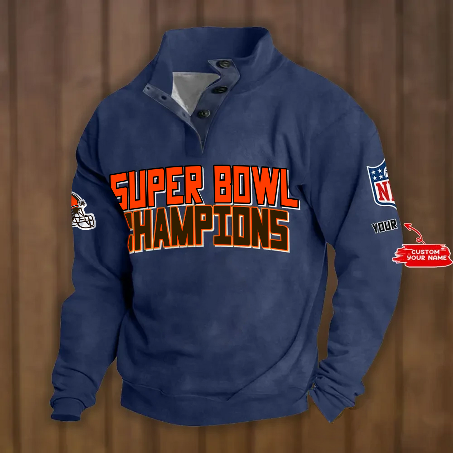 CLE x NFL Double Breasted Stand Collar Hoodies DATND TANTD