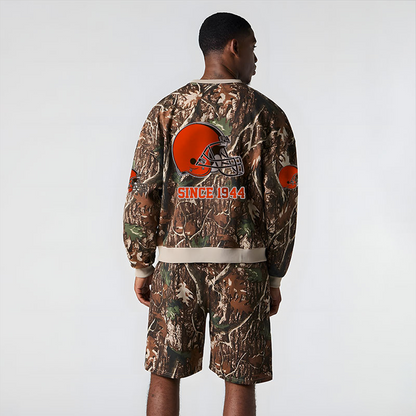 CLE x NFL Football Full Set Long Sweatshirt And Short Pants DATND TANTD
