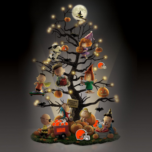 CLE x NFL Happy Halloween - Peanuts Table Tree DATND TANTD