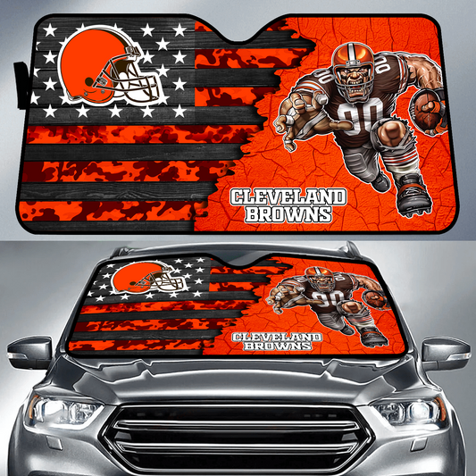 CLE x NFL Personalized Auto Sun Shade DATND TANTD