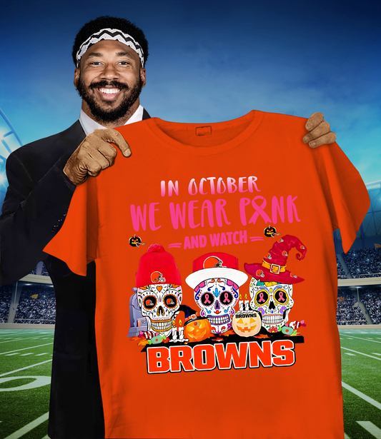 CLE x NFL Sugar skull in October we wear pink and watch DATND TANTD