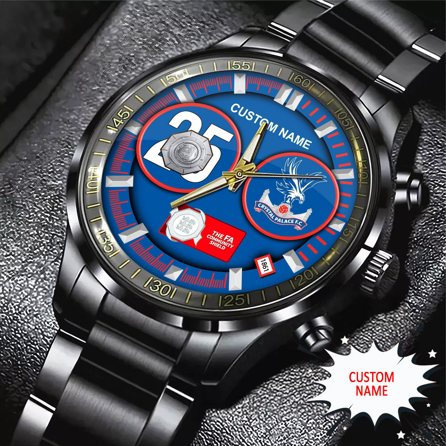CP F.C. - Black Stainless Steel Watch V3 DATND TANTD 120825