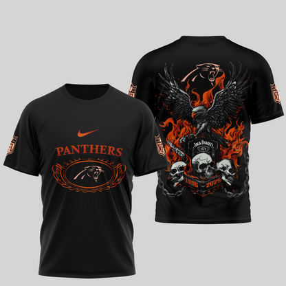 CP Premium NFL Flaming Eagle Skull T-Shirt DDT CTND