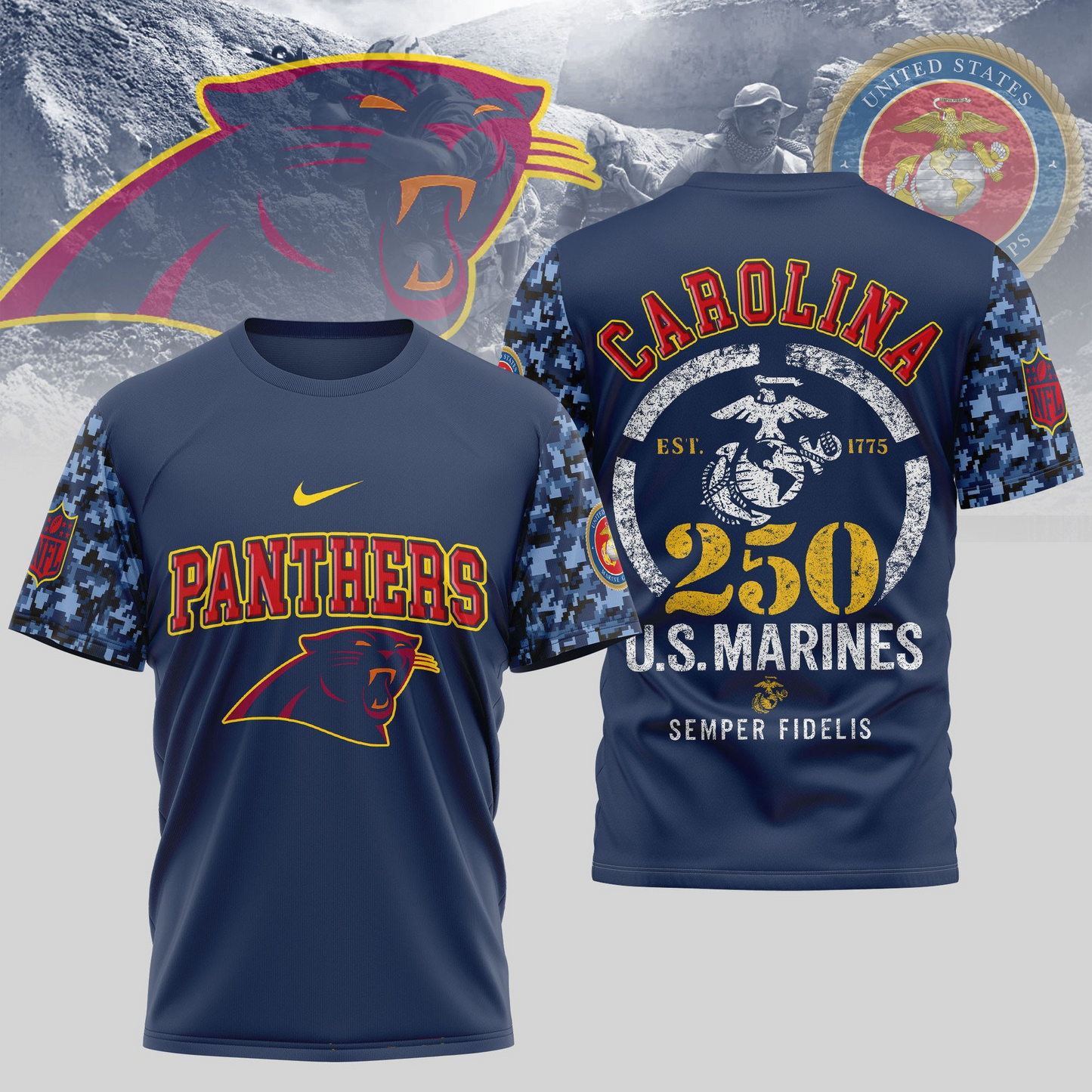 CP Premium U.S.M.C 250 Years Semper Fi 3D Shirt DDT TTV