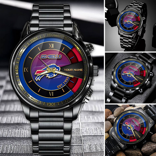 Customize Your Name BB x NFL Black Fashion Watch Fan Gifts DDT CTND