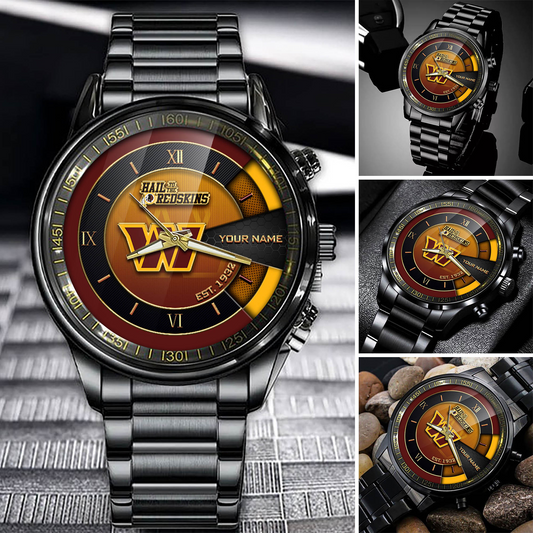 Customize Your Name WC x NFL Black Fashion Watch Fan Gifts DDT CTND