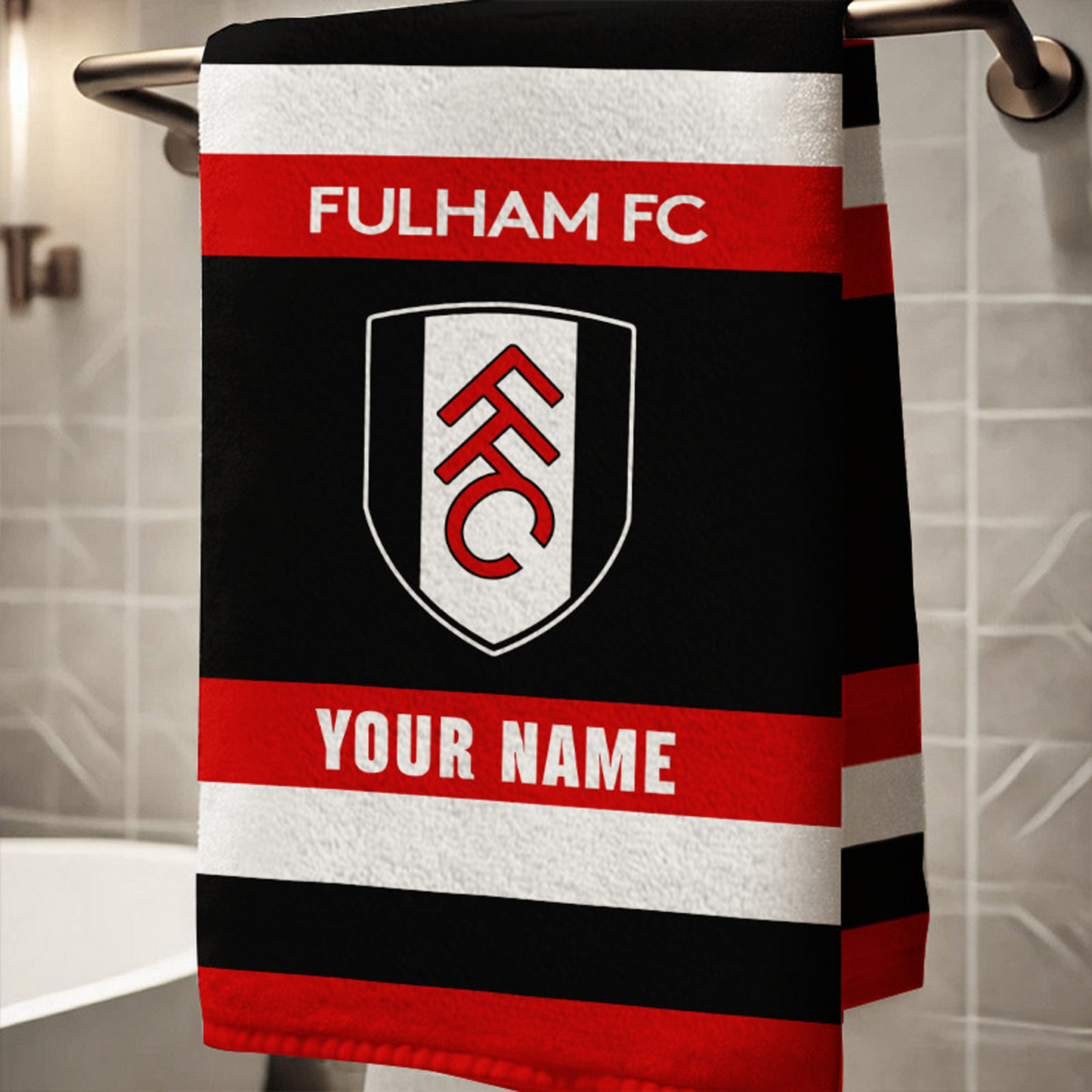 EPL Fulham Bath Towel Large Size Custom Name Gift For Fan DatND DVT