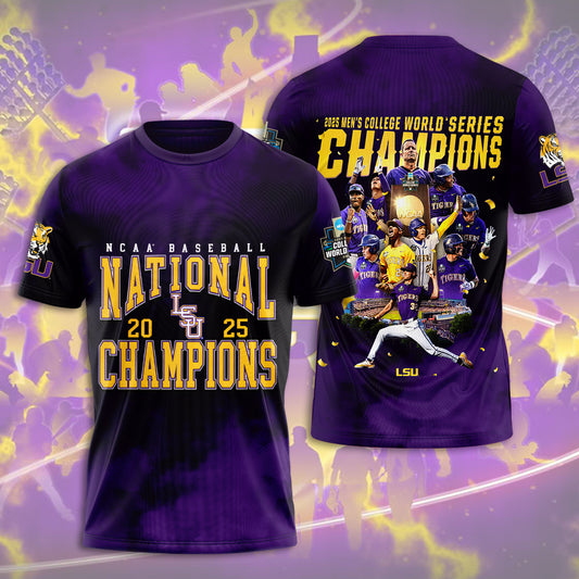 LSU Wins 2025 DI Baseball National Championship V82 Shirt DDT CTND