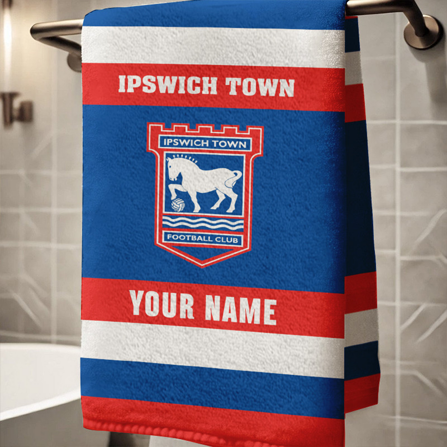 EPL Ipswich Town Bath Towel Large Size Custom Name Gift For Fan DatND DVT