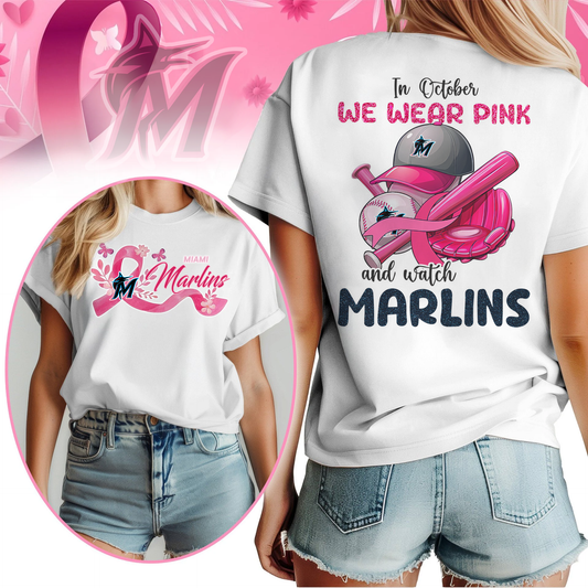 In October We Wear Pink And Watch MLB MM Shirt DDT NTL