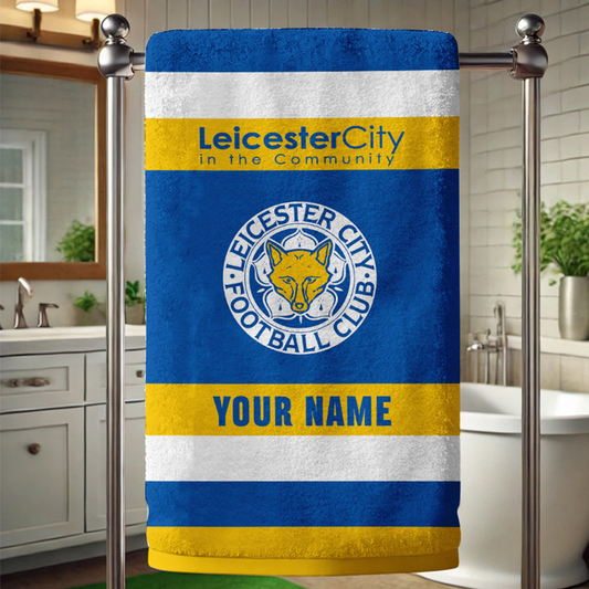 EPL Leicester City Bath Towel Large Size Custom Name Gift For Fan DatND DVT