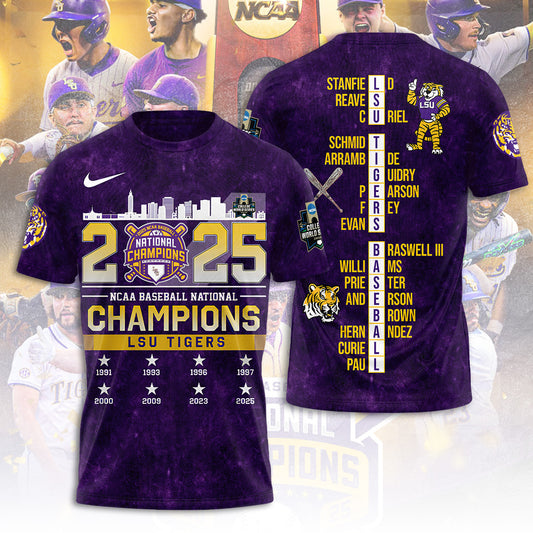 LSU Wins 2025 DI Baseball National Championship V85 Shirt DDT CTND