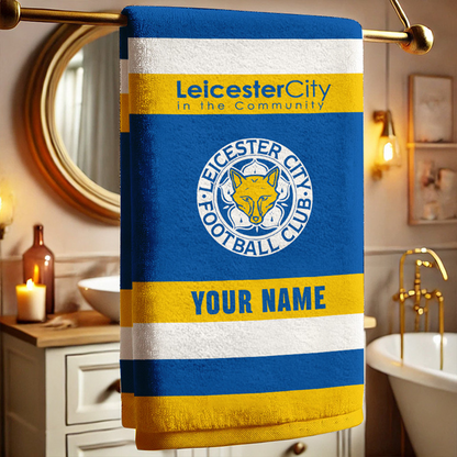 EPL Leicester City Bath Towel Large Size Custom Name Gift For Fan DatND DVT