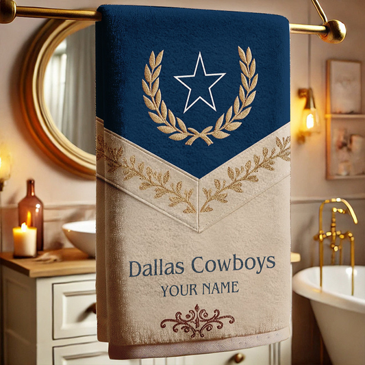 DAL Football New Bath Towel Custom Name DATND TANTD