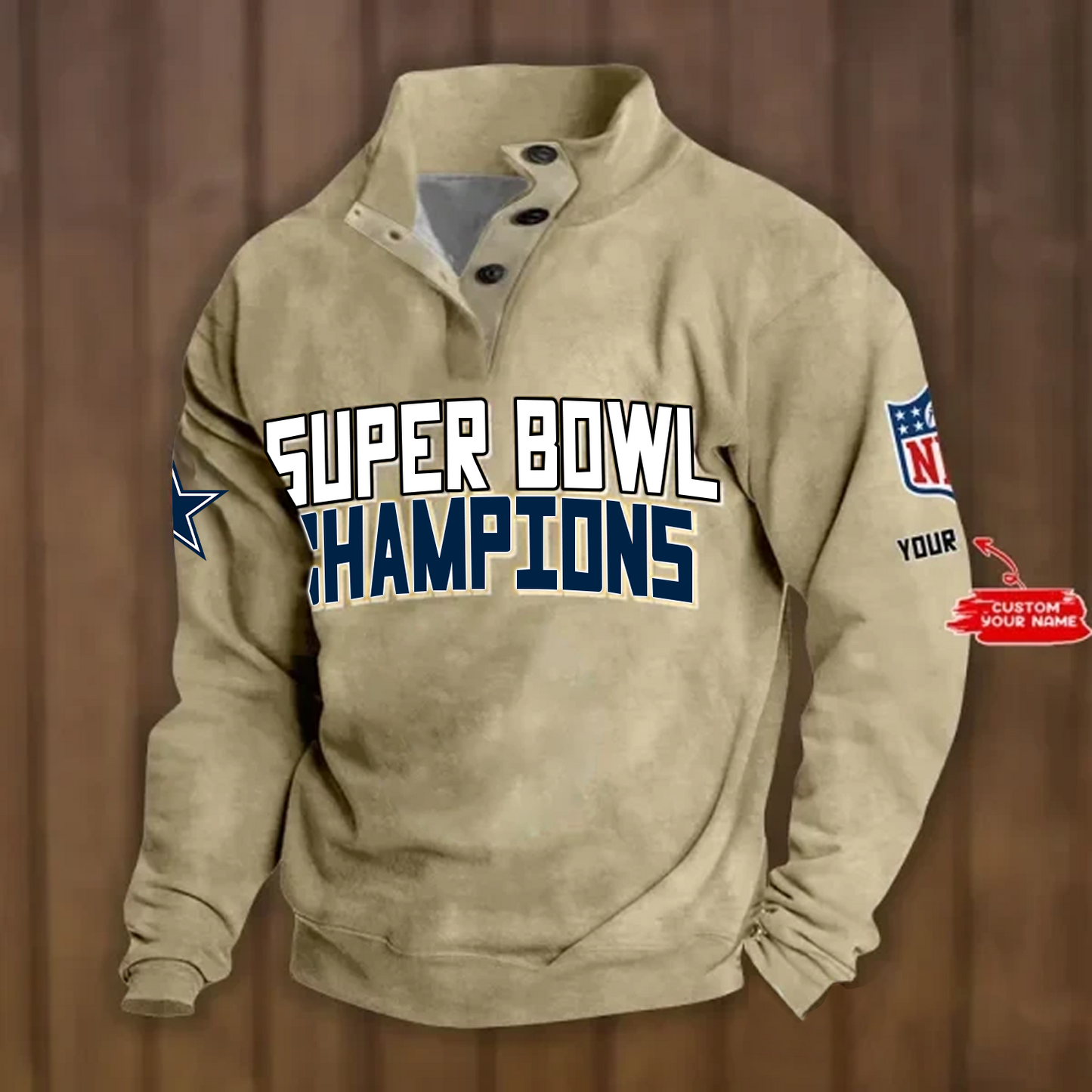 DAL x NFL Double Breasted Stand Collar Hoodies DATND TANTD