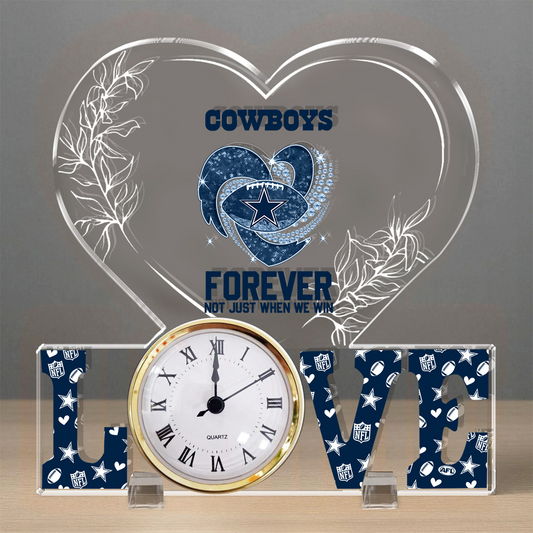 DAL x NFL Forever Not Just When We Win Acrylic Clock DATND TANTD