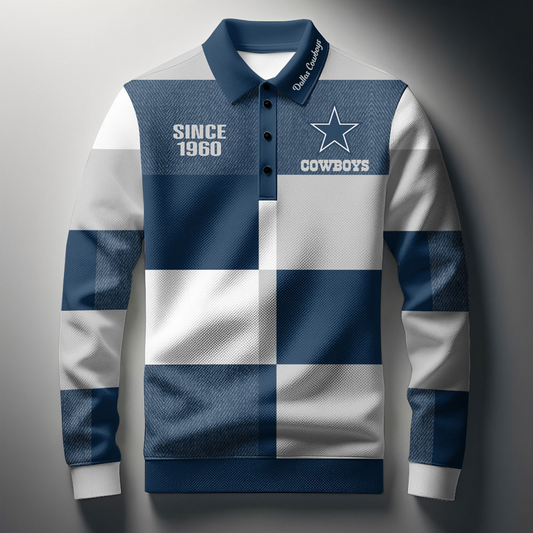 DAL x NFL Men Style Polo Long Sleeves Shirt DatND DVT