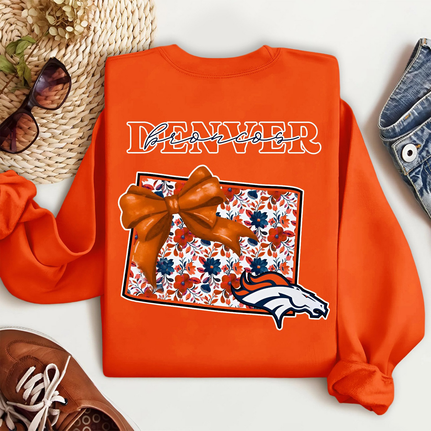DB Premium NFL Cozy State Bow Sweatshirt DDT NTL