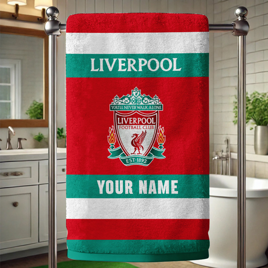 EPL Liverpool Bath Towel Large Size Custom Name Gift For Fan DatND DVT