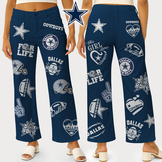 DC Premium NFL High Waisted Casual Wide Leg Pants DDT NTL