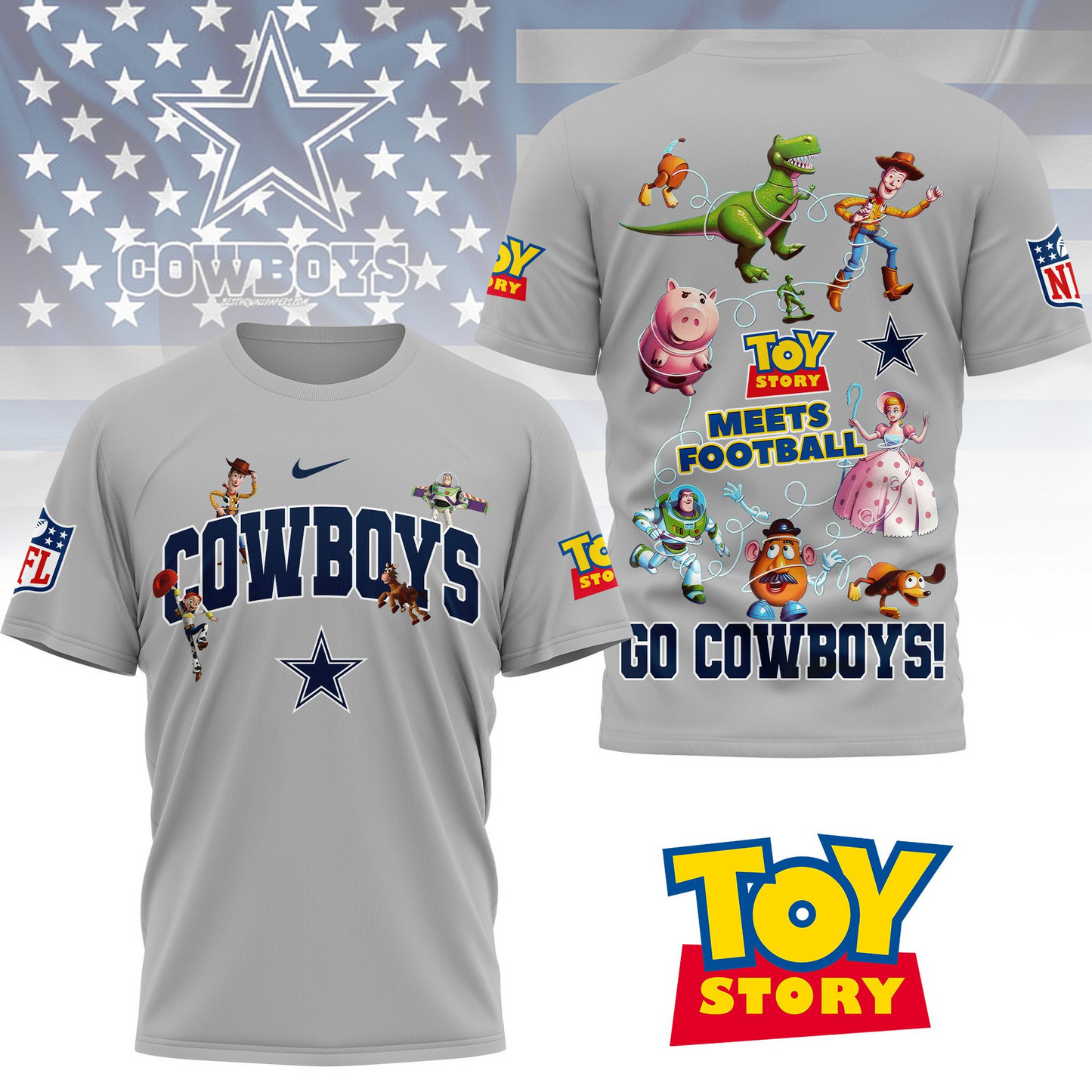 DC Premium NFL Toy Story Fan 3D Shirt DDT CTND