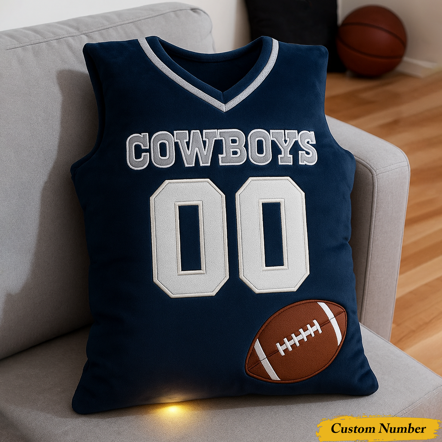 DC x NFL Personalized Graphic 3DPrint Football Jersey Pillow DDT CTND