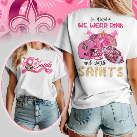 In October We Wear Pink And Watch NOS Shirt DDT NTL