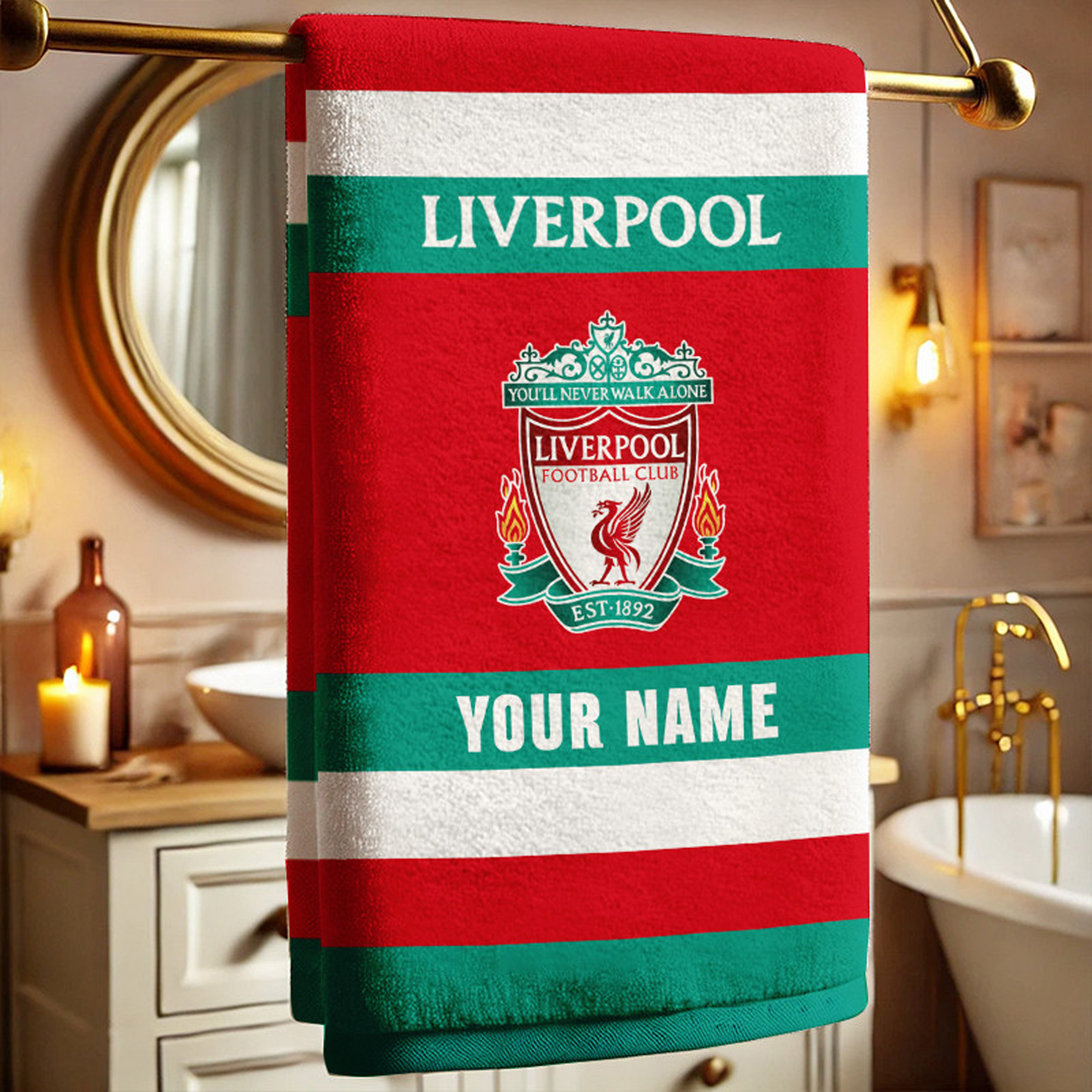EPL Liverpool Bath Towel Large Size Custom Name Gift For Fan DatND DVT