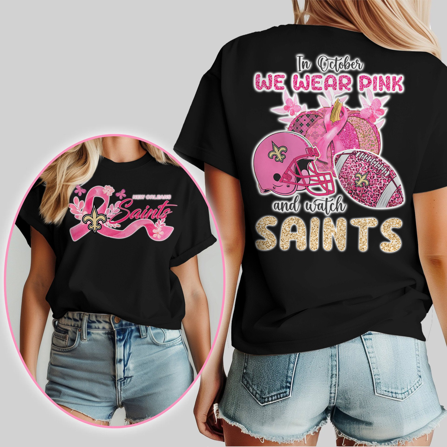 In October We Wear Pink And Watch NOS Shirt DDT NTL