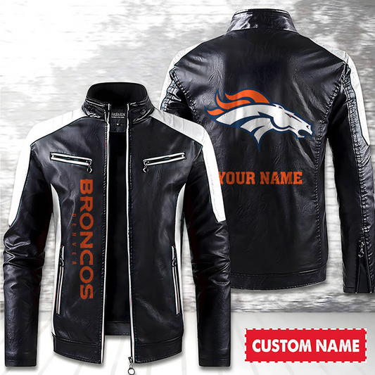 DEN American Football Men Leather Jacket Custom Any Name Gifts DatND DVT