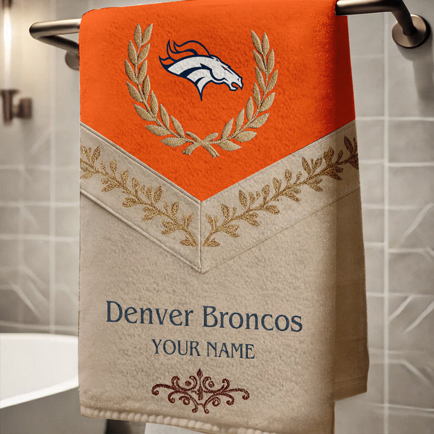 DEN Football New Bath Towel Custom Name DATND TANTD