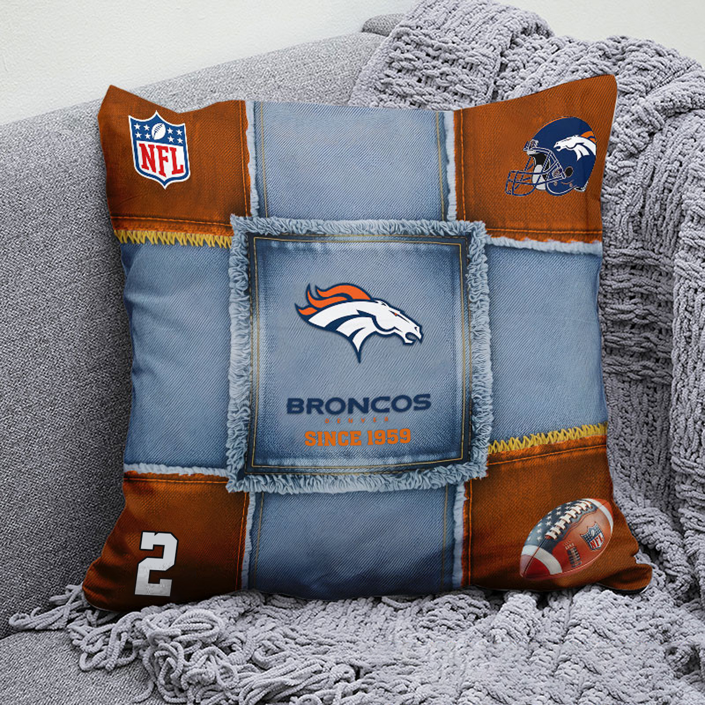 DEN x NFL  Football Pillow Special Style DATND TANTD