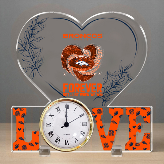 DEN x NFL Forever Not Just When We Win Acrylic Clock DATND TANTD