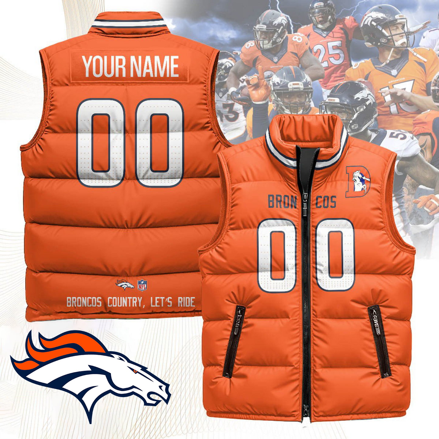 DEN x NFL Unisex Puffer Vest DatND ThuongNH