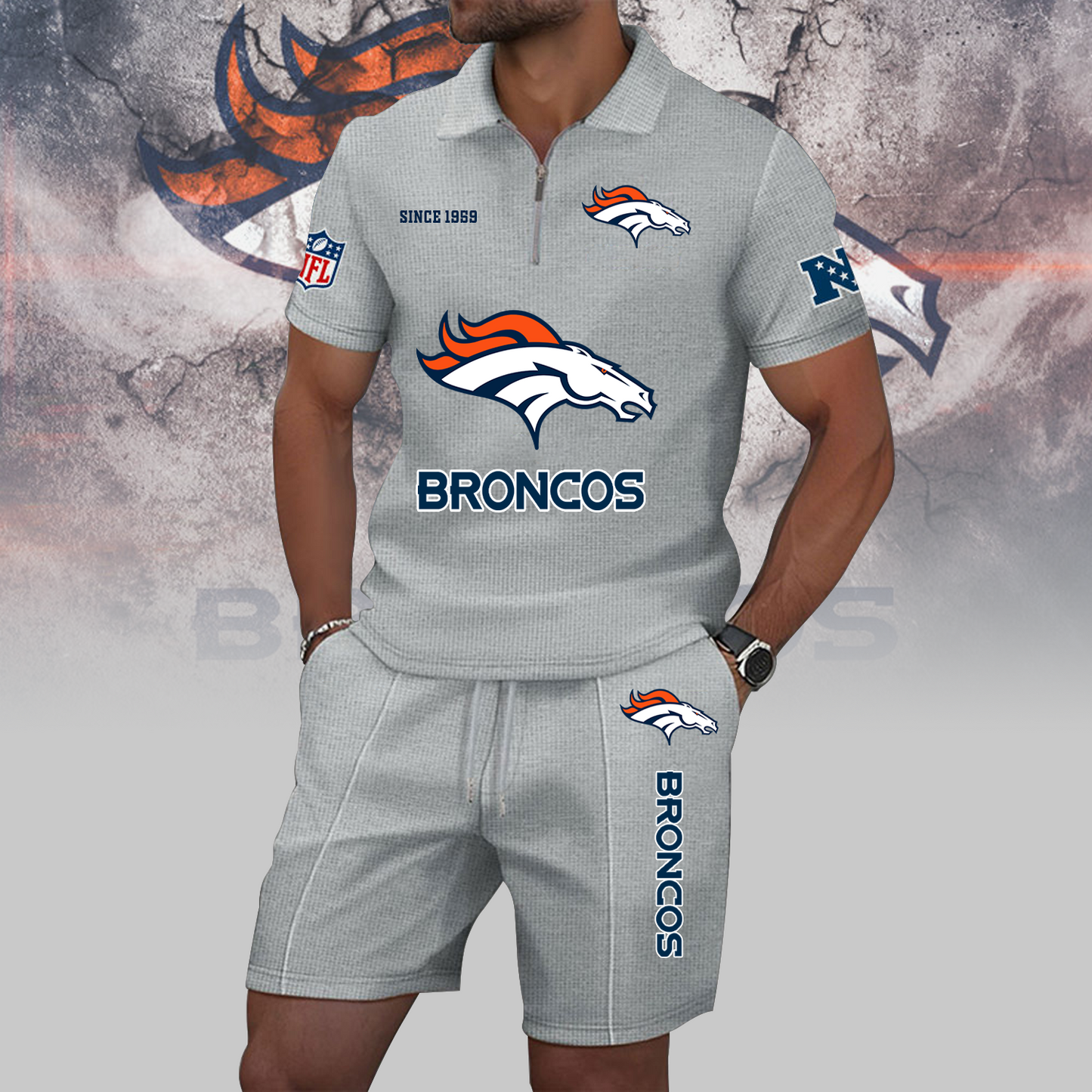 DEN x NFL Zip Polo Set DATND TANTD