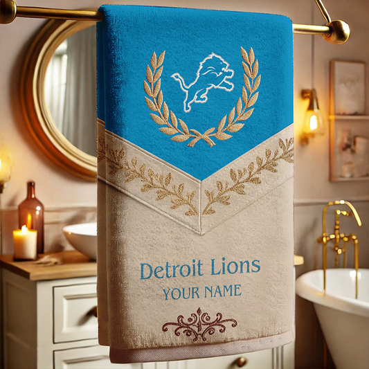 DET Football New Bath Towel Custom Name DATND TANTD