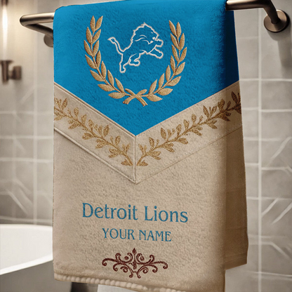 DET Football New Bath Towel Custom Name DATND TANTD
