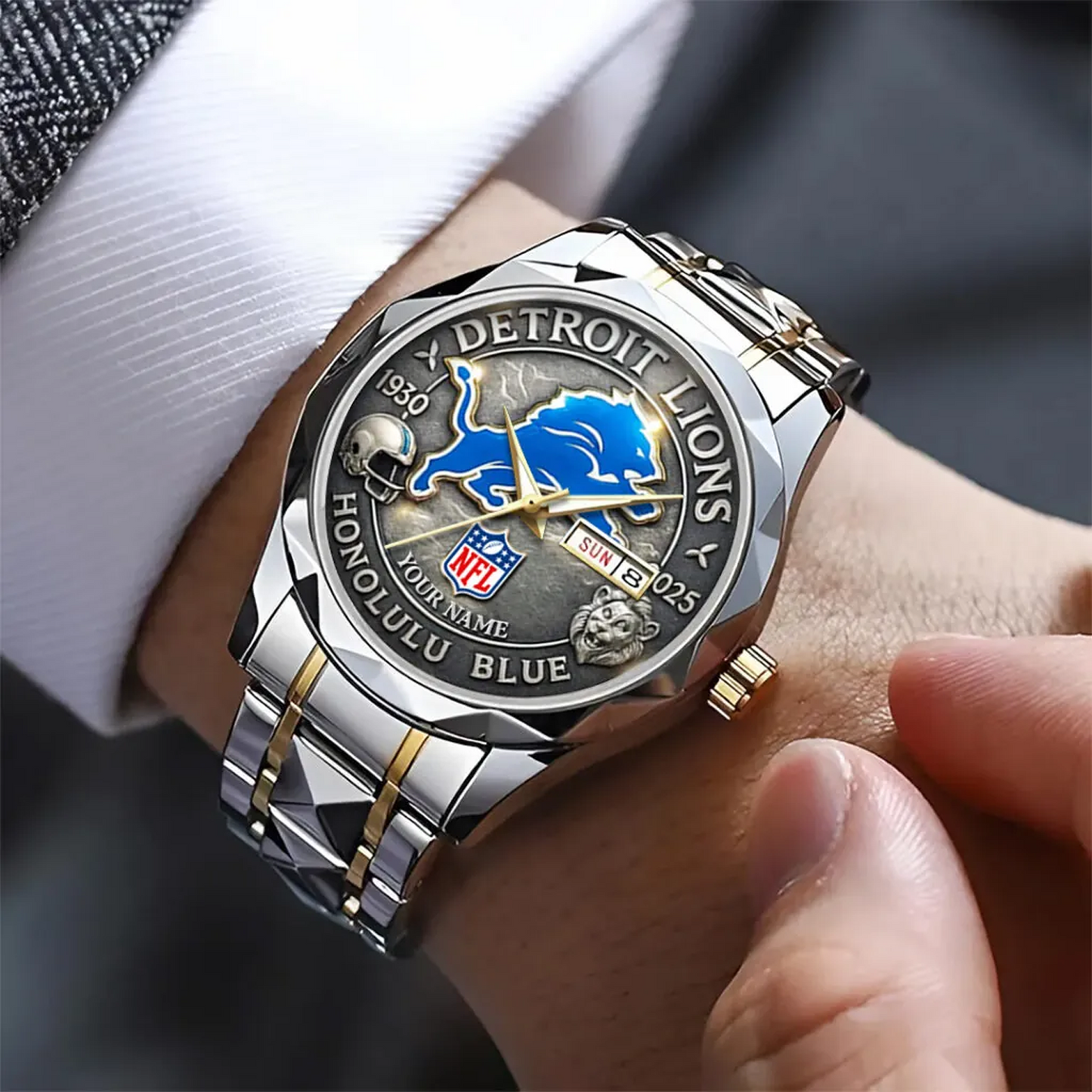 DET x NFL 95th Anniversary Alloy Luxury Quartz Watch V3 DATND TANTD