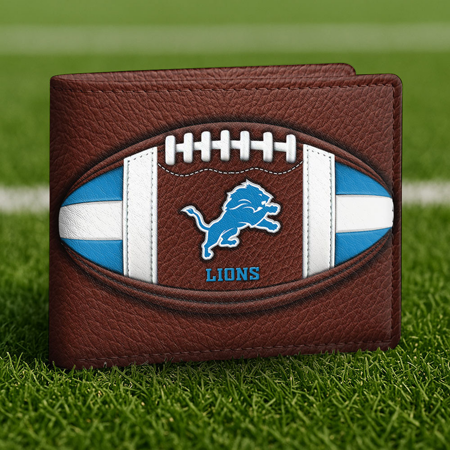 DET x NFL Football Men Special Brown Wallet DATND TANTD