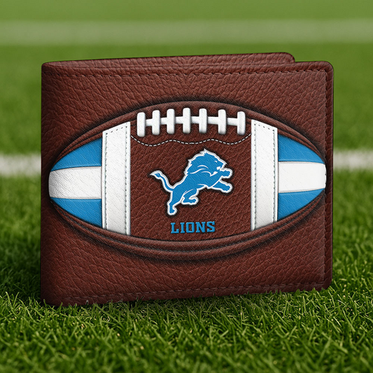 DET x NFL Football Men Special Brown Wallet DATND TANTD