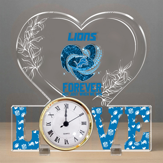 DET x NFL Forever Not Just When We Win Acrylic Clock DATND TANTD