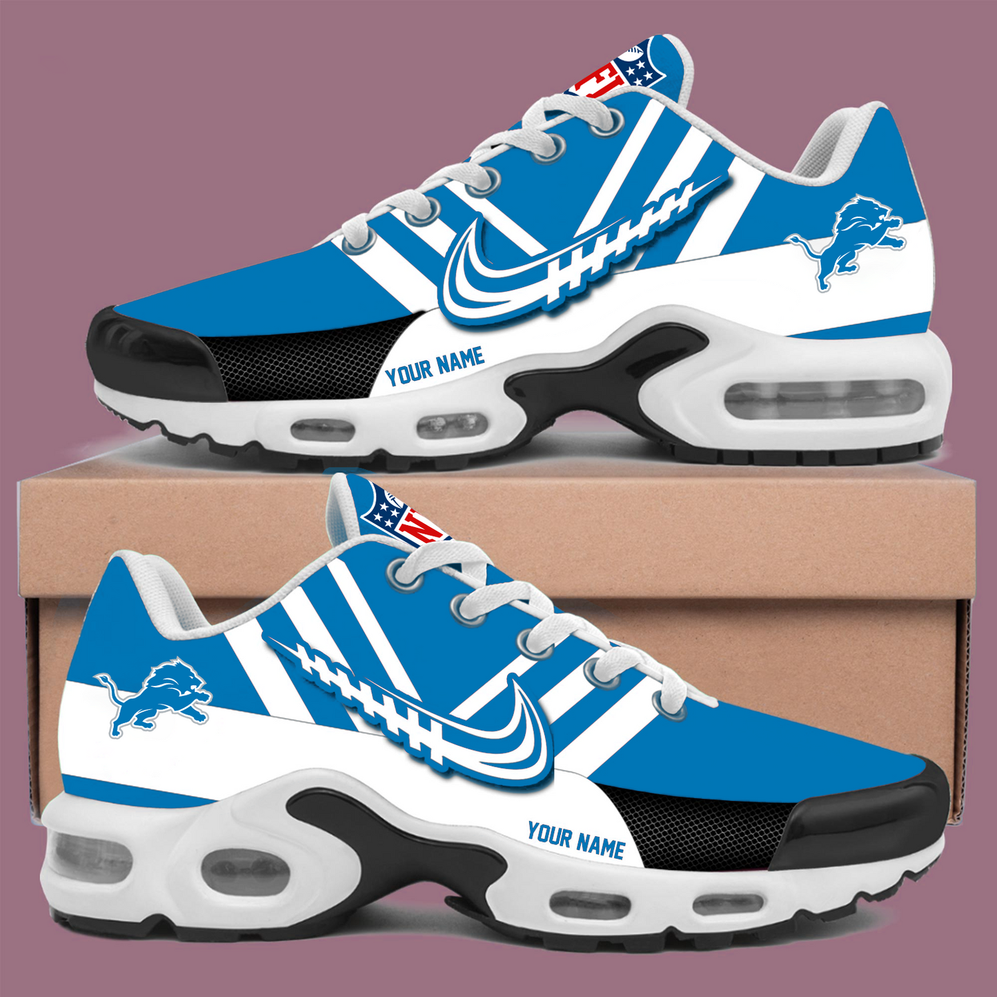 DET x NFL Personalized Air Max Plus Sneakers DATND TANTD