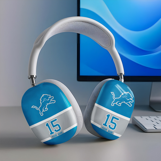DET x NFL Special Airpod Max Case Cover Personalized DATND TANTD