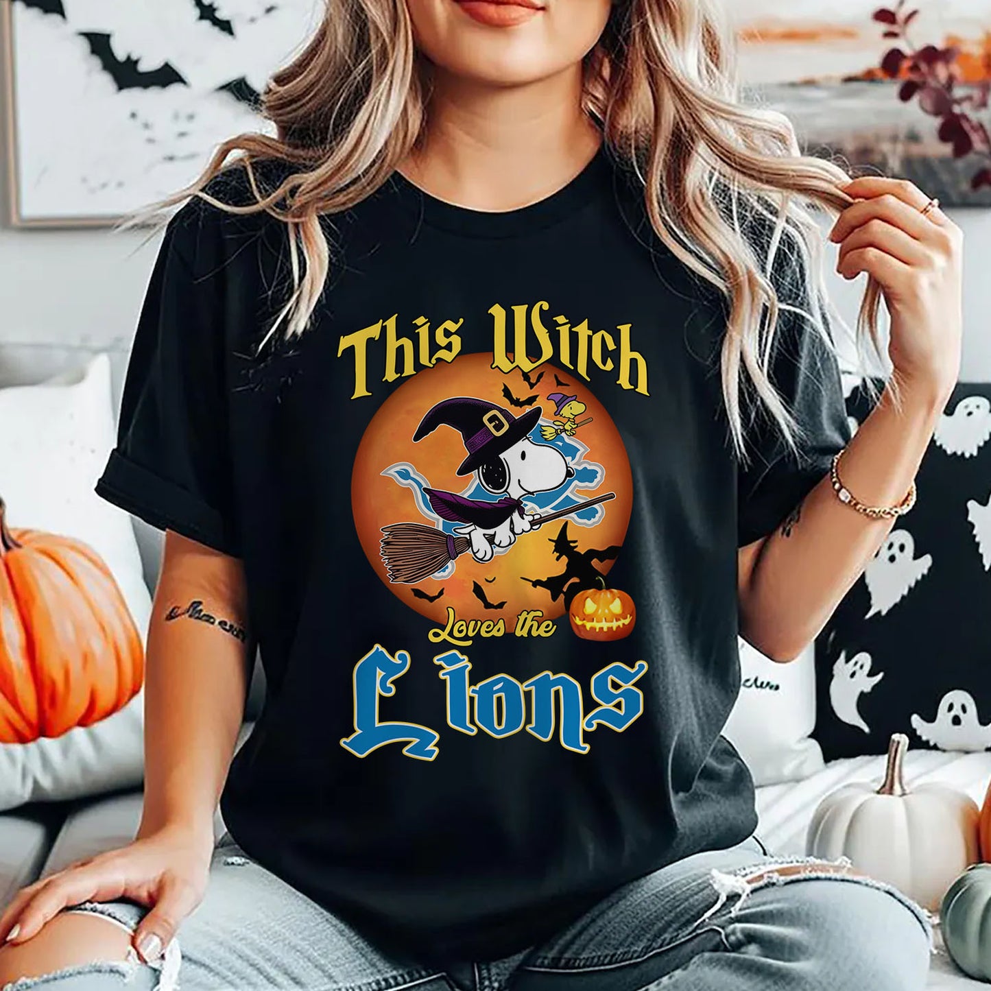DET x NFL This Witch Snoopy Love This 2D Shirt DatND DVT